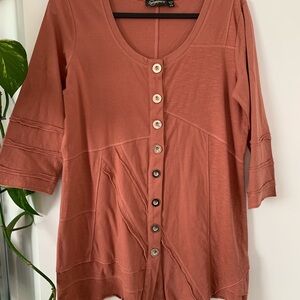 Elegant Rust Button-Down Shirt